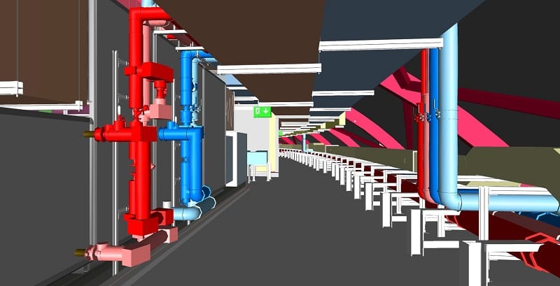 3d mep model for plant room