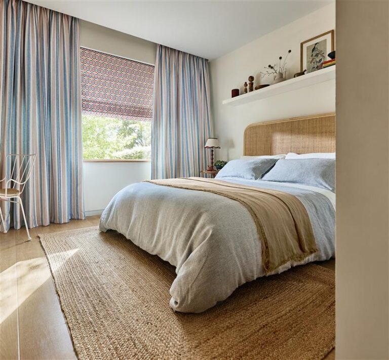 Inca Spot Blue Red Roman Blind Regatta Stripe Blue Red Curtains 1 768x711