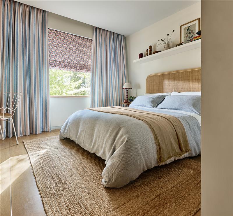 Inca Spot Blue Red Roman Blind Regatta Stripe Blue Red Curtains 1