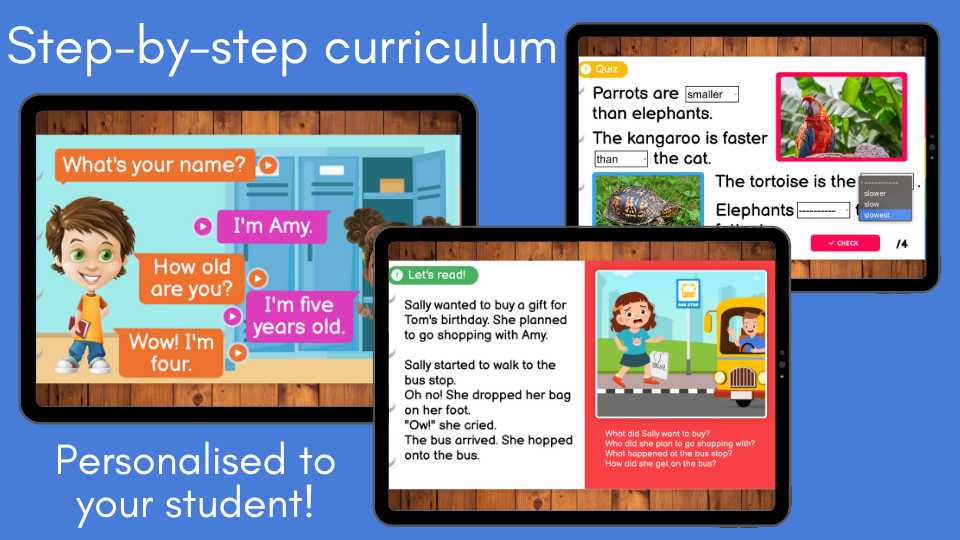 Step by step curriculum