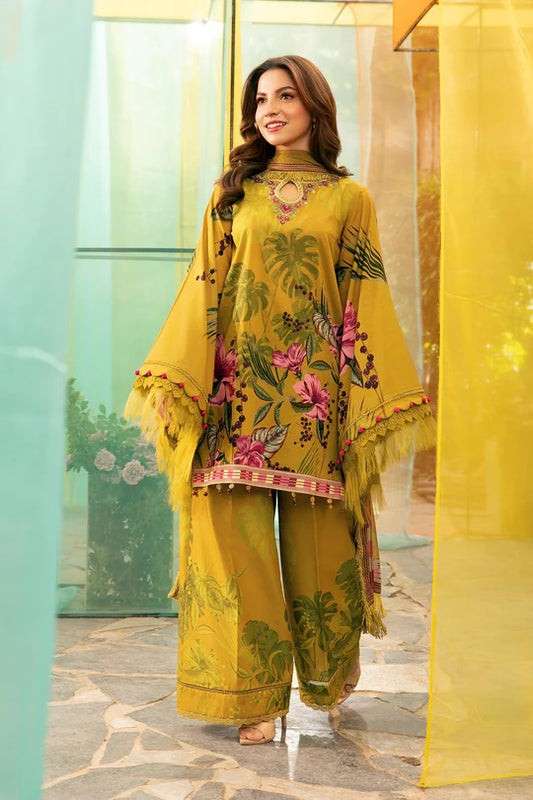 Unstitched 3 Pc Printed Lawn Suit MB CUS25 710A Vibrant Shirt Dupatta1