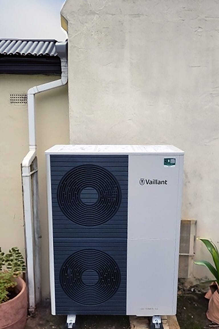 air source heat pump in garden 768x1152