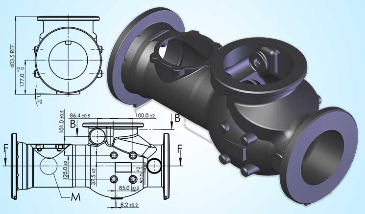 detailed engineering casting component big