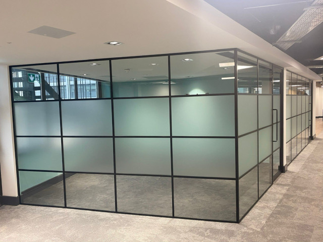 frosted glass office